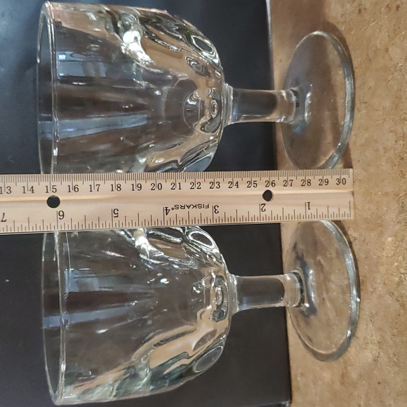 Set of 2.  Vintage very heavy clear beer or root beer  goblets. - Picture 2 of 7